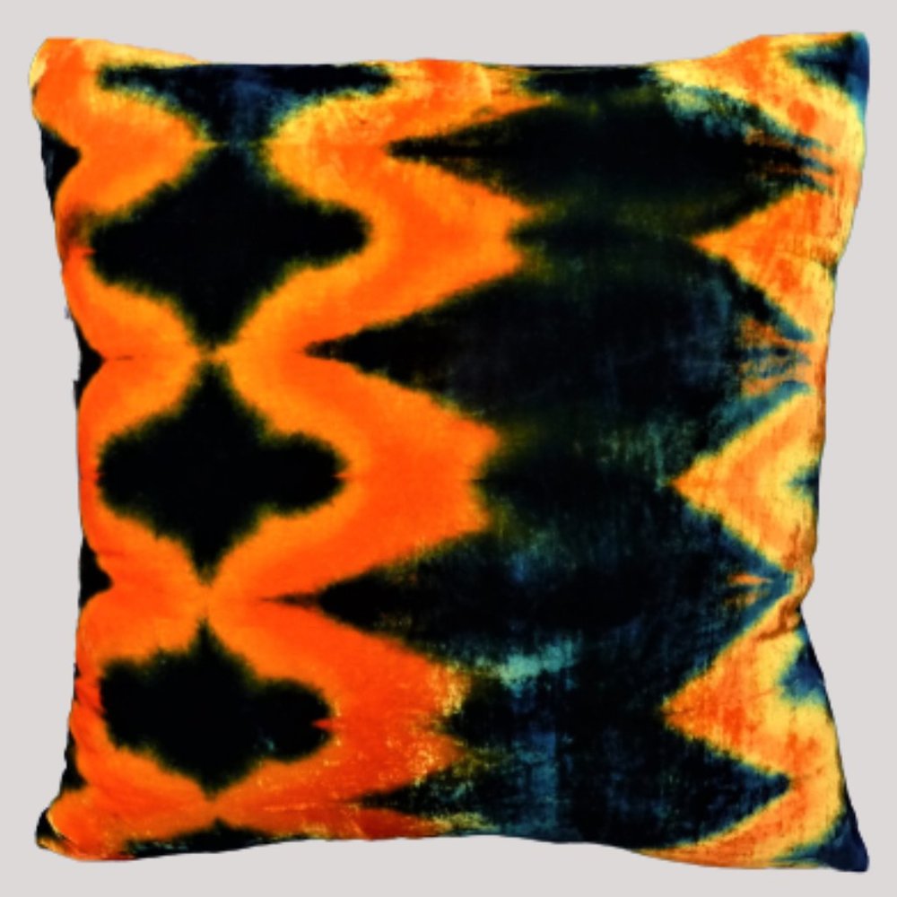 Handmade, Boho Silk/Viscose Velvet Pillow.18"X18"